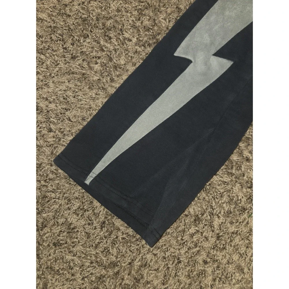 Gunzinii Denim & Co. Black Graphic Sweatpants - Lightning Bolt Y2K Streetwear XS